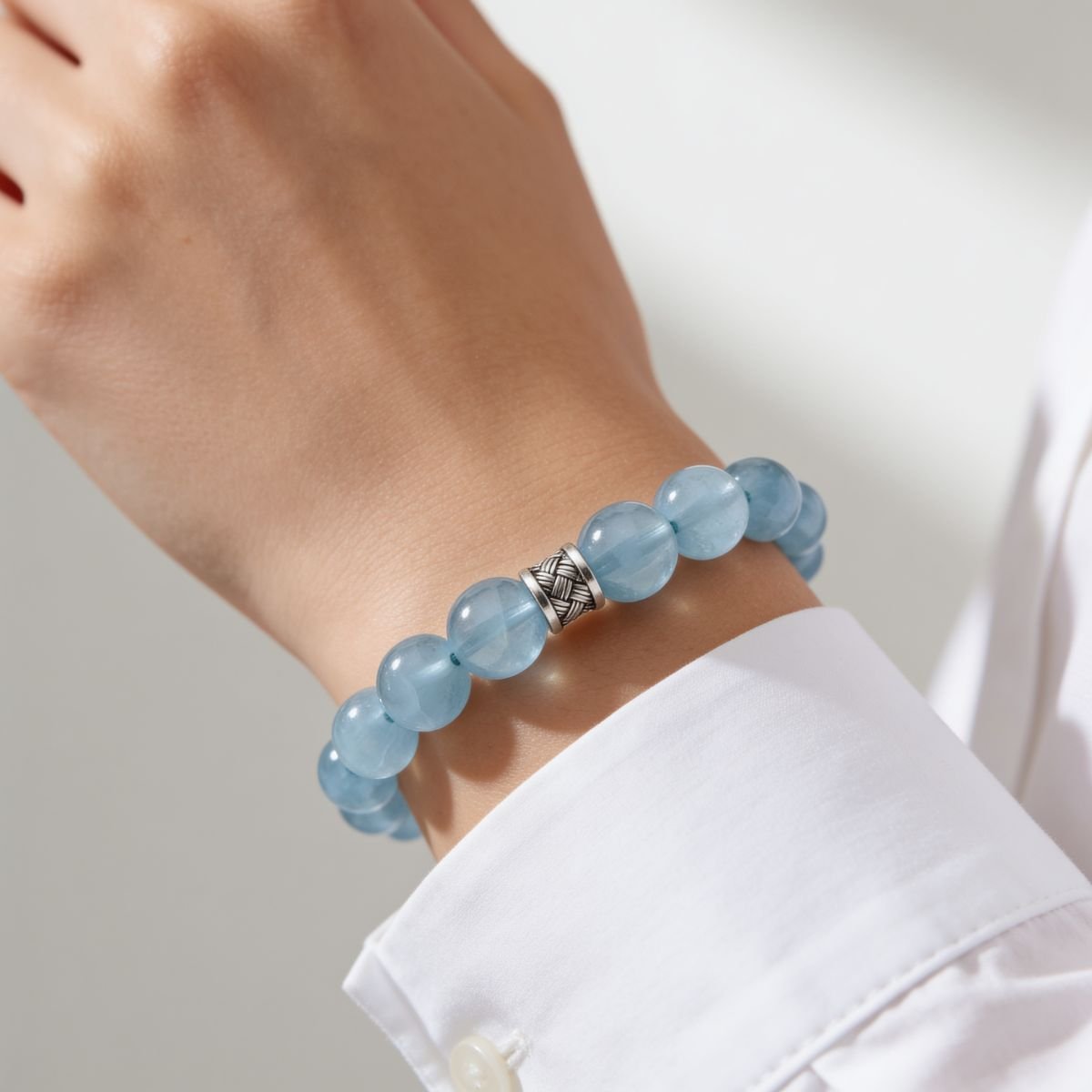 Ocean’s Grace Aquamarine Bracelet by JWPatronus – natural crystal bracelet for women