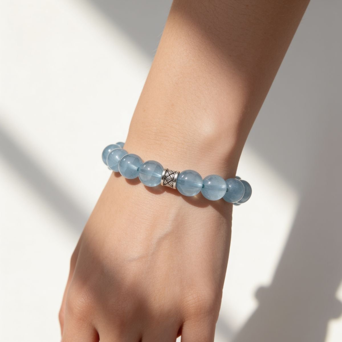Ocean’s Grace Aquamarine Bracelet by JWPatronus – natural crystal bracelet for women