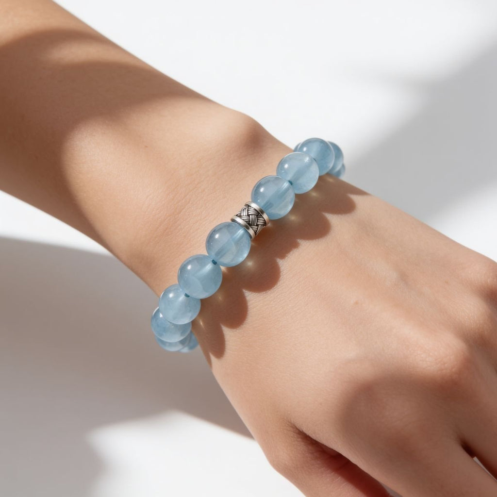 Ocean’s Grace Aquamarine Bracelet by JWPatronus – natural crystal bracelet for women