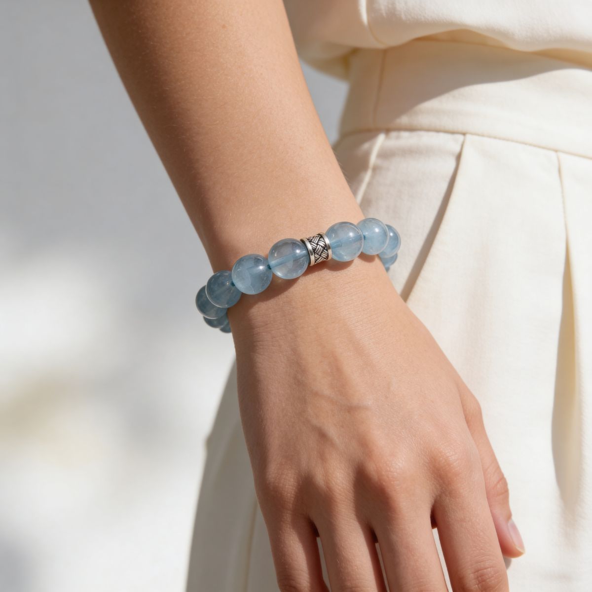 Ocean’s Grace Aquamarine Bracelet by JWPatronus – natural crystal bracelet for women