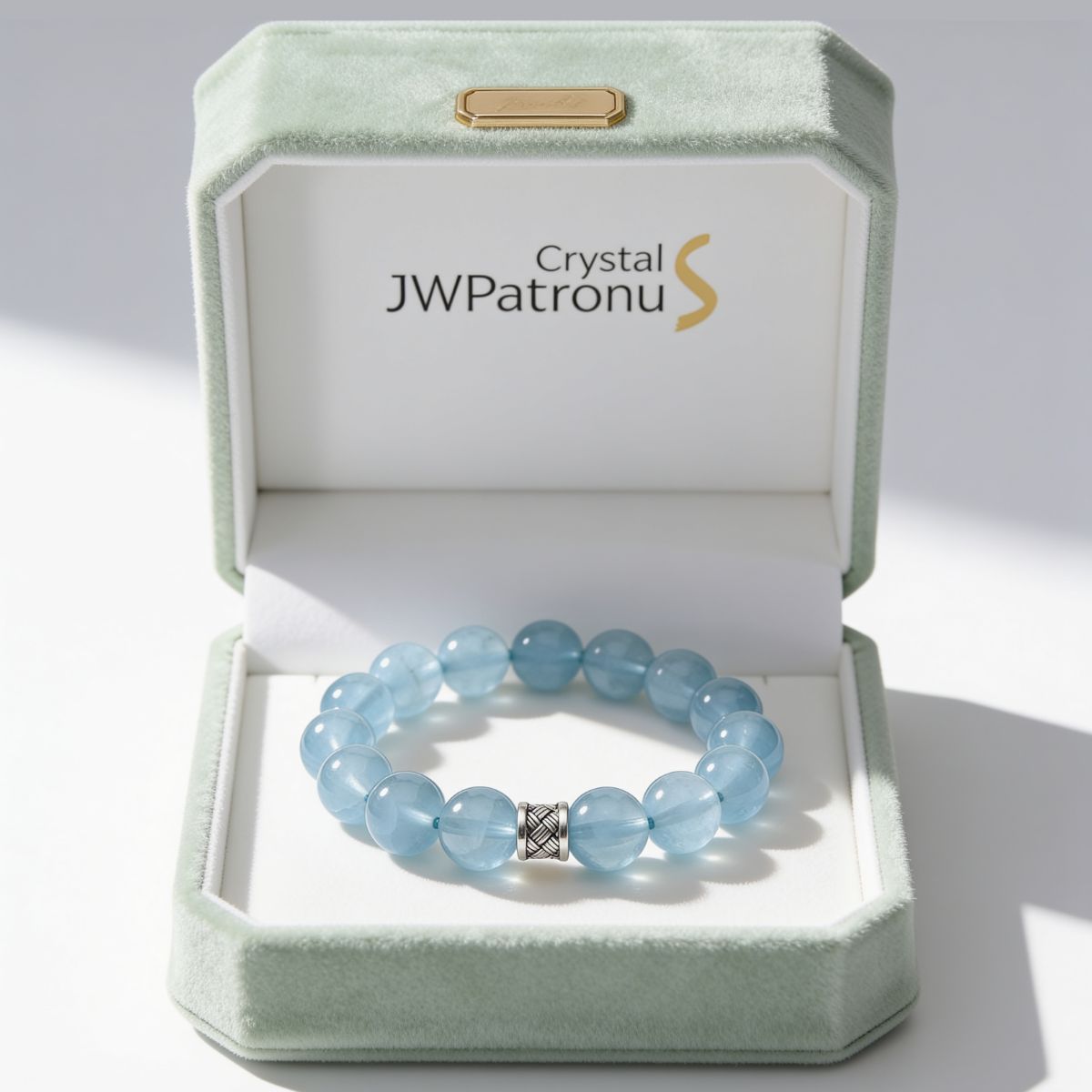 Ocean’s Grace Aquamarine Bracelet by JWPatronus – natural crystal bracelet for women