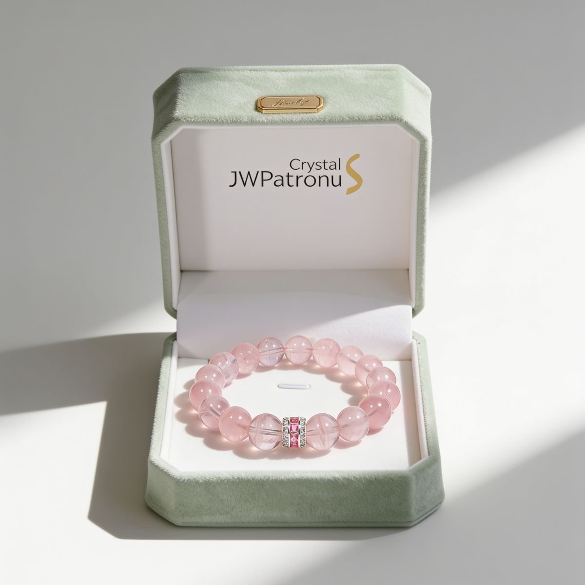 Pure Heart Rose Quartz Bracelet by JWPatronus – natural crystal bracelet for women