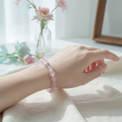 Pure Heart Rose Quartz Bracelet by JWPatronus – natural crystal bracelet for women