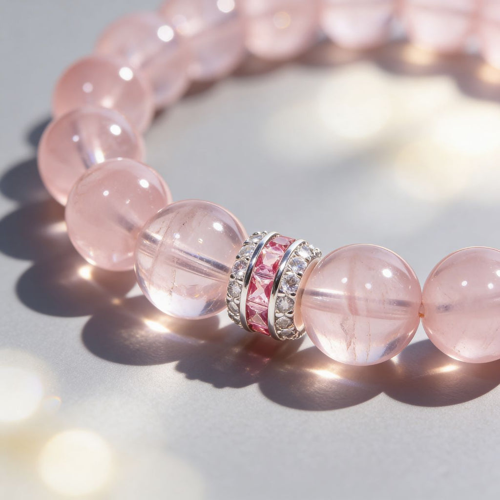 Pure Heart Rose Quartz Bracelet by JWPatronus – natural crystal bracelet for women