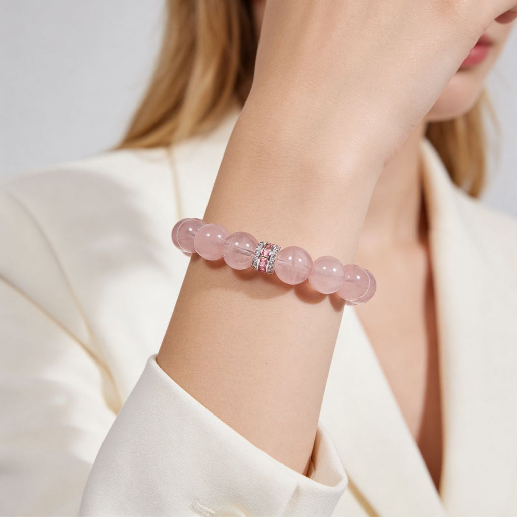 Pure Heart Rose Quartz Bracelet by JWPatronus – natural crystal bracelet for women