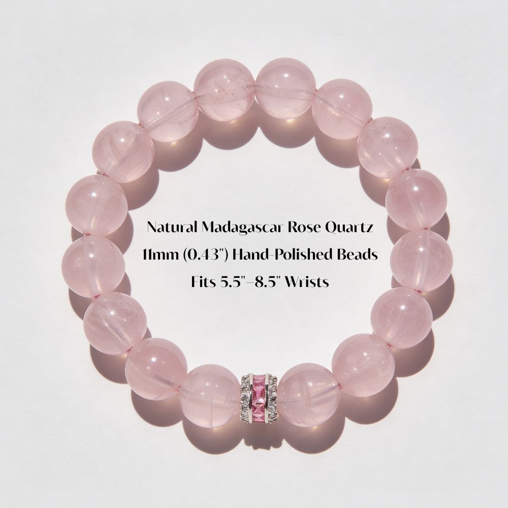 Pure Heart Rose Quartz Bracelet by JWPatronus – natural crystal bracelet for women