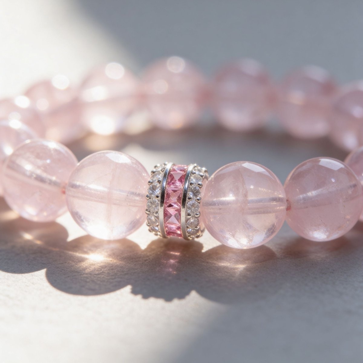 Pure Heart Rose Quartz Bracelet by JWPatronus – natural crystal bracelet for women