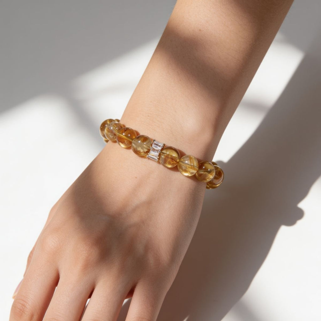 Radiant Citrine Beaded Bracelet by JWPatronus – natural crystal bracelet for women