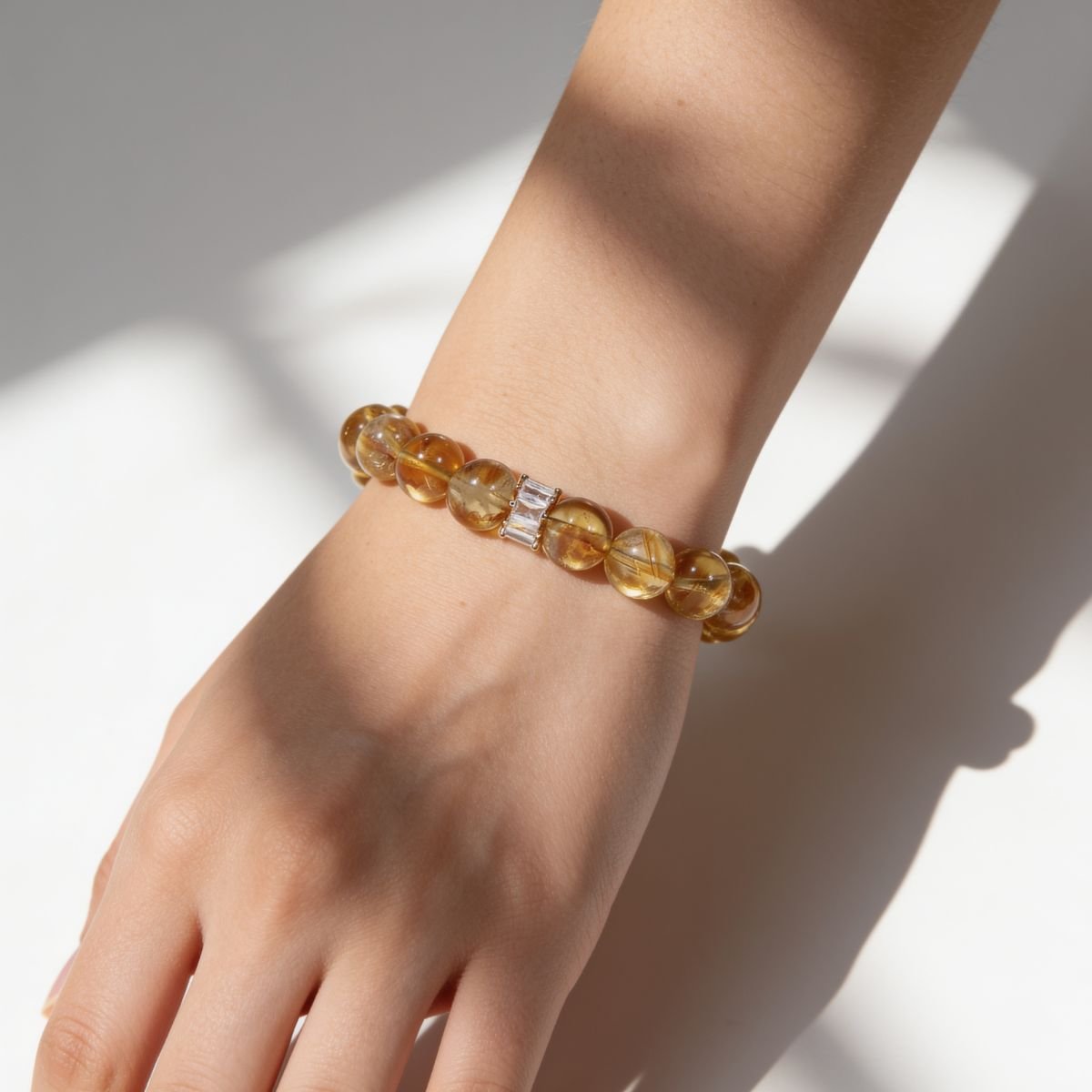 Radiant Citrine Beaded Bracelet by JWPatronus – natural crystal bracelet for women