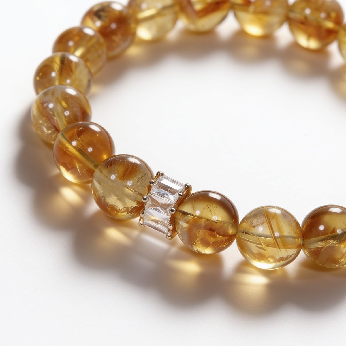 Radiant Citrine Beaded Bracelet by JWPatronus – natural crystal bracelet for women