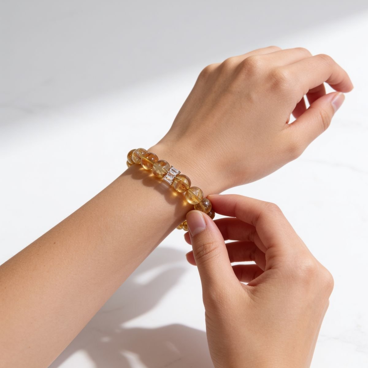 Radiant Citrine Beaded Bracelet by JWPatronus – natural crystal bracelet for women