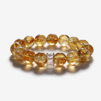 Radiant Citrine Bracelet with natural Brazilian Citrine, 11mm golden beads, and signature centerpiece