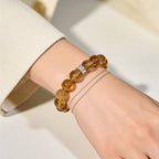 Golden Citrine bracelet for women styled with neutral outfit in soft natural light