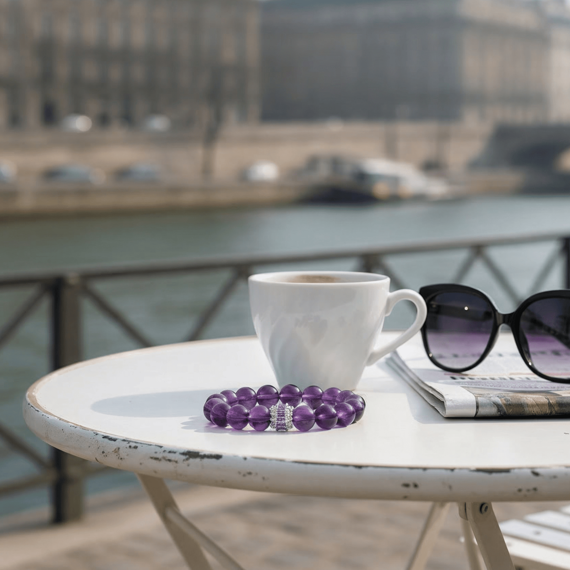 Crystals for Insomnia and Sleep - Amethyst Bracelet Lifestyle Shot