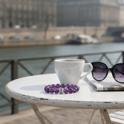 Crystals for Insomnia and Sleep - Amethyst Bracelet Lifestyle Shot