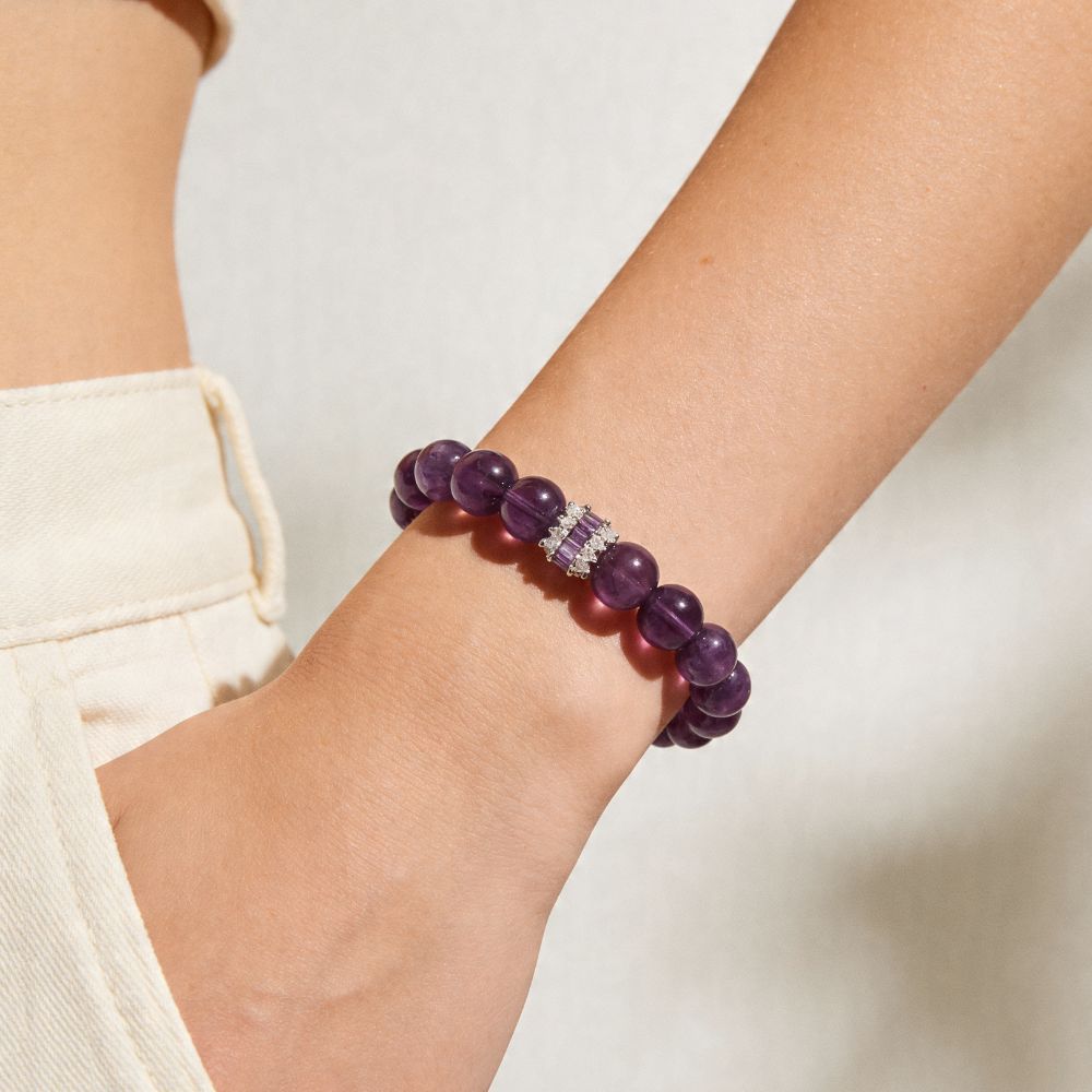 Royal Amethyst Elegance Bracelet by JWPatronus – natural crystal bracelet for women