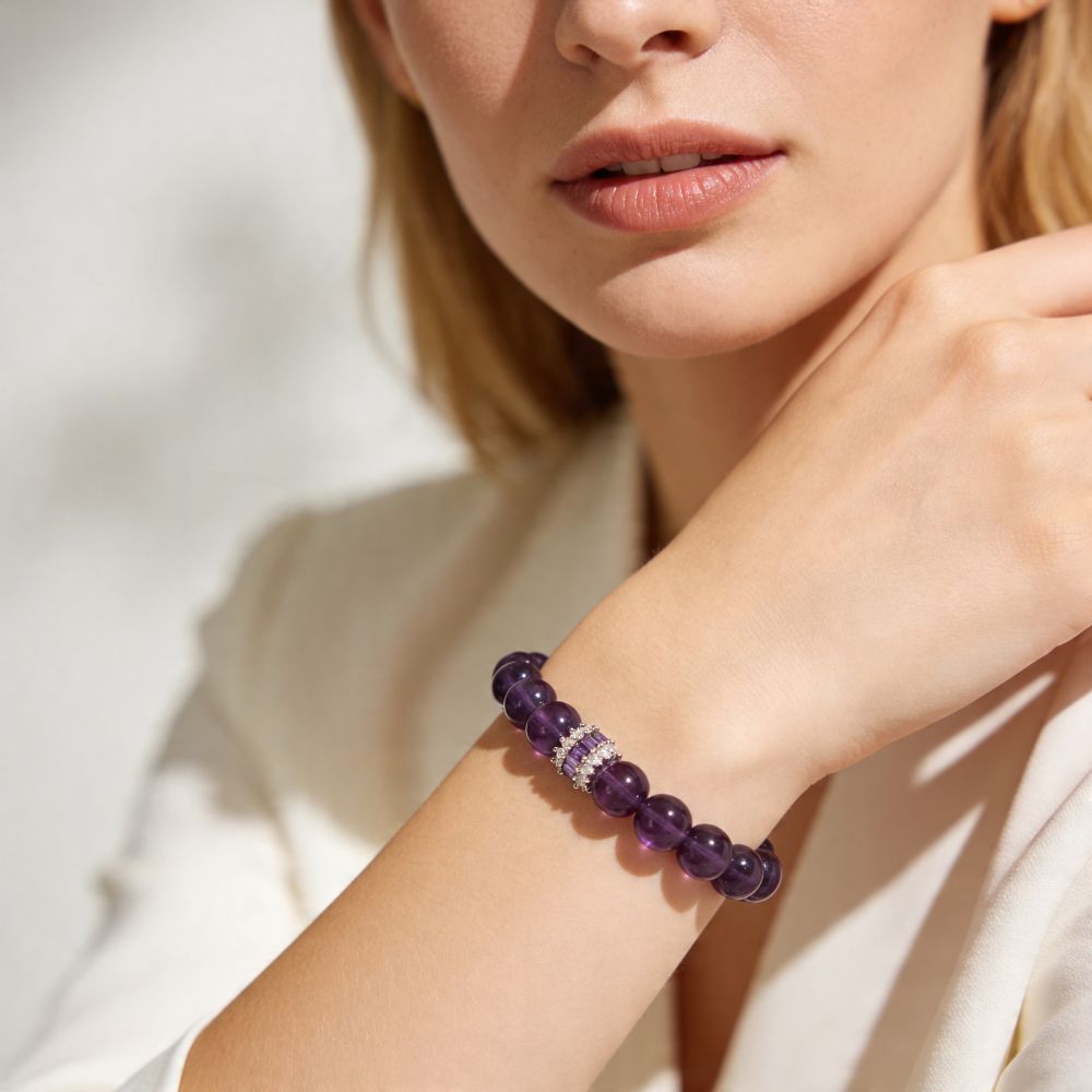 Royal Amethyst Elegance Bracelet by JWPatronus – natural crystal bracelet for women