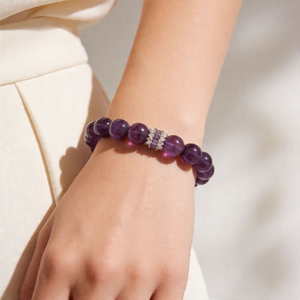 Royal Amethyst Elegance Bracelet by JWPatronus – natural crystal bracelet for women
