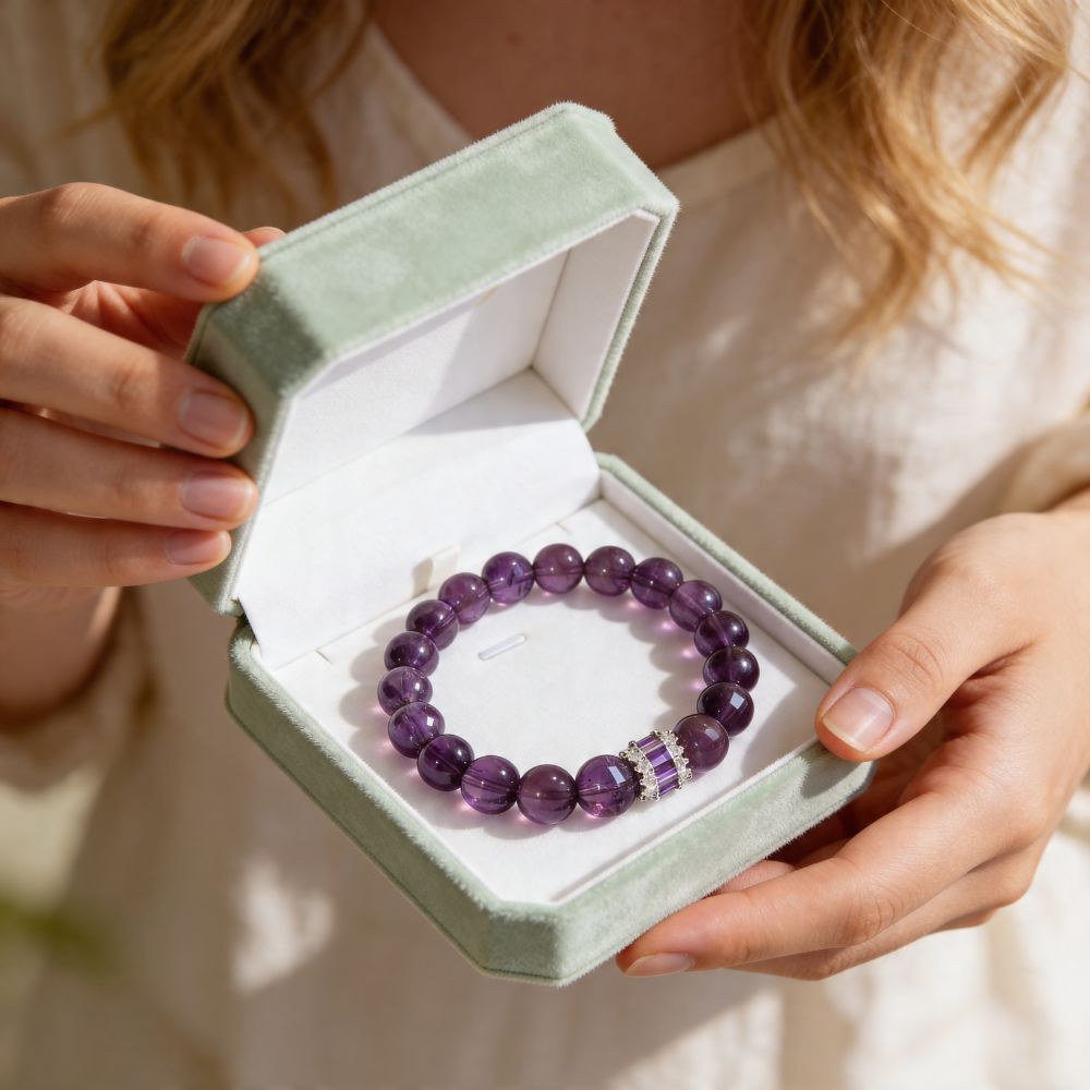 Royal Amethyst Elegance Bracelet by JWPatronus – natural crystal bracelet for women