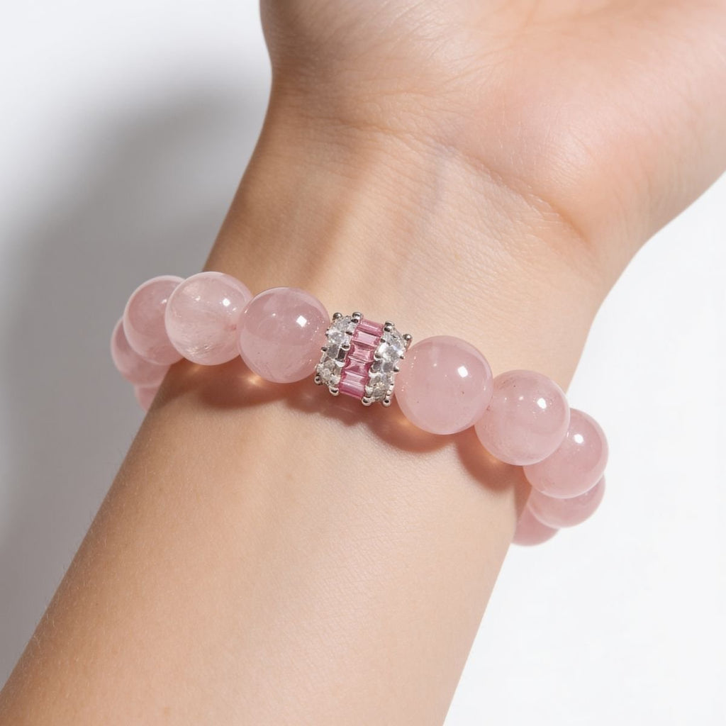 Royal Rose Quartz Serenity Bracelet by JWPatronus – natural crystal bracelet for women