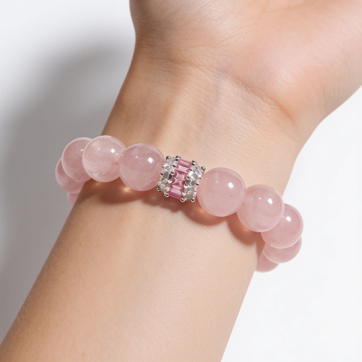 Royal Rose Quartz Serenity Bracelet by JWPatronus – natural crystal bracelet for women