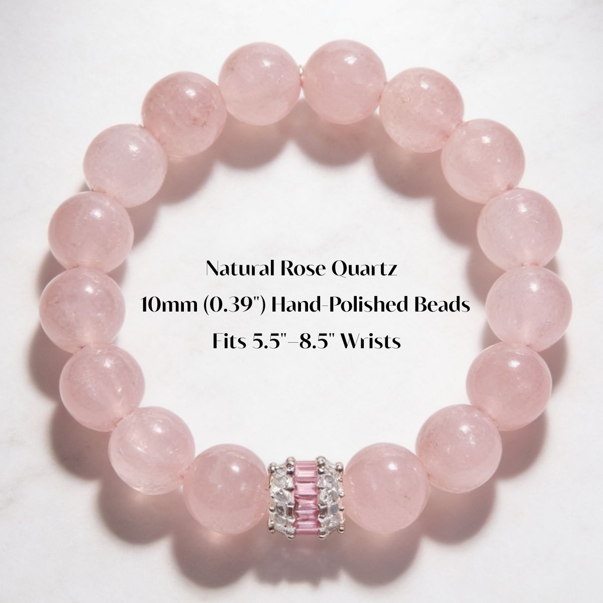 Royal Rose Quartz Serenity Bracelet by JWPatronus – natural crystal bracelet for women