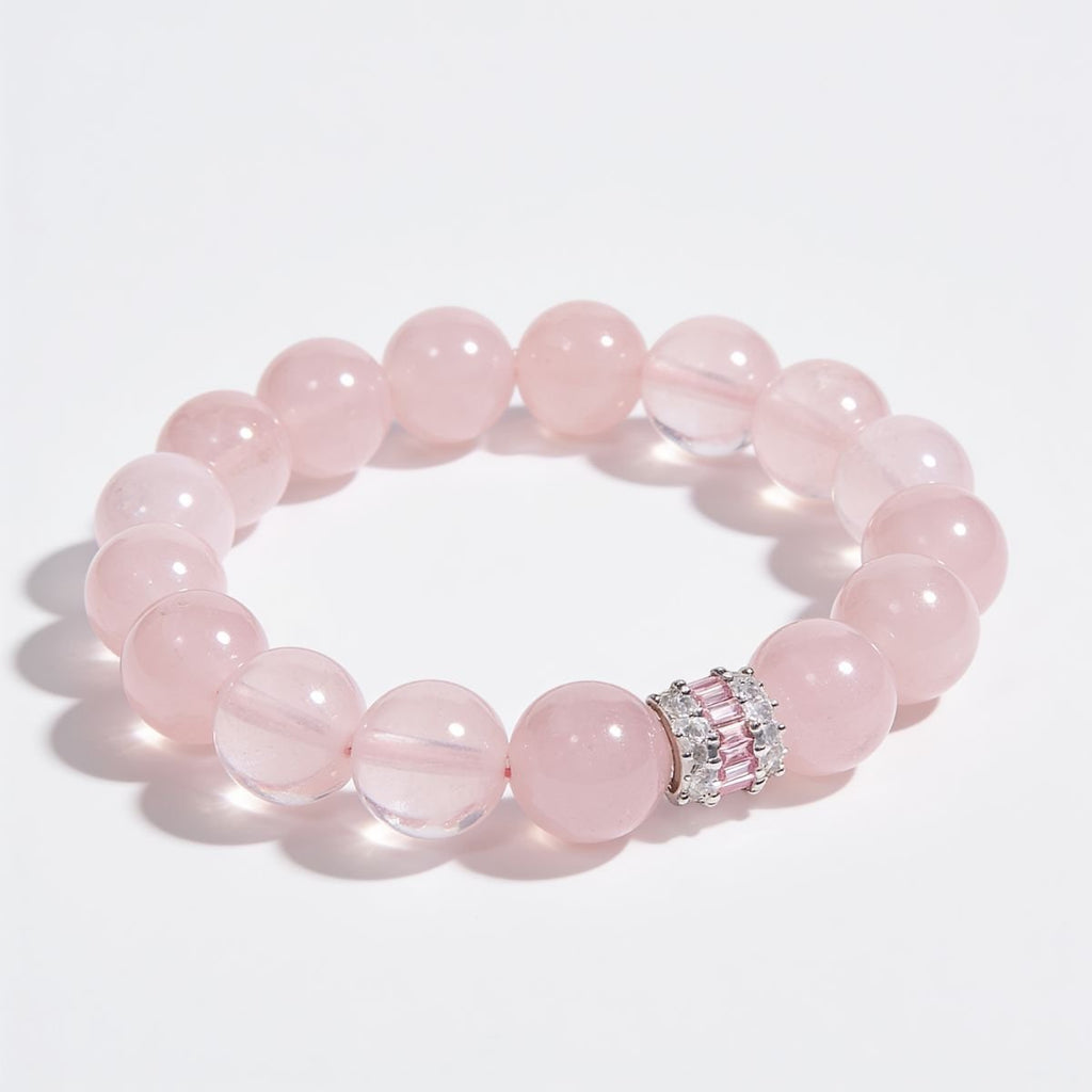 Royal Rose Quartz Serenity Bracelet by JWPatronus – natural crystal bracelet for women