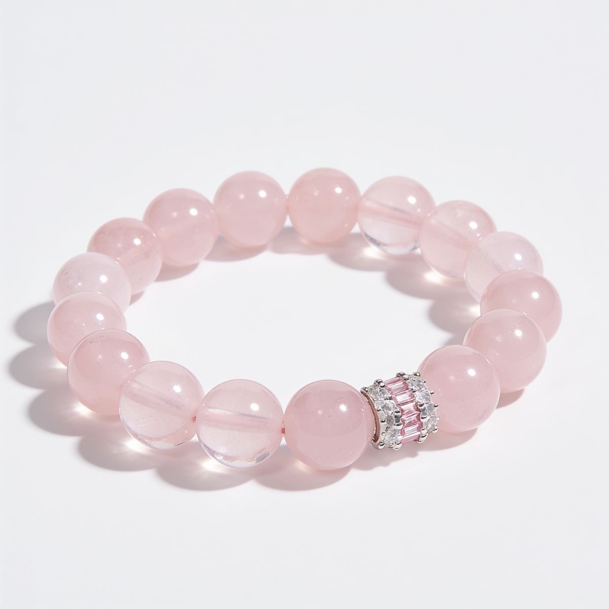 Royal Rose Quartz Serenity Bracelet by JWPatronus – natural crystal bracelet for women