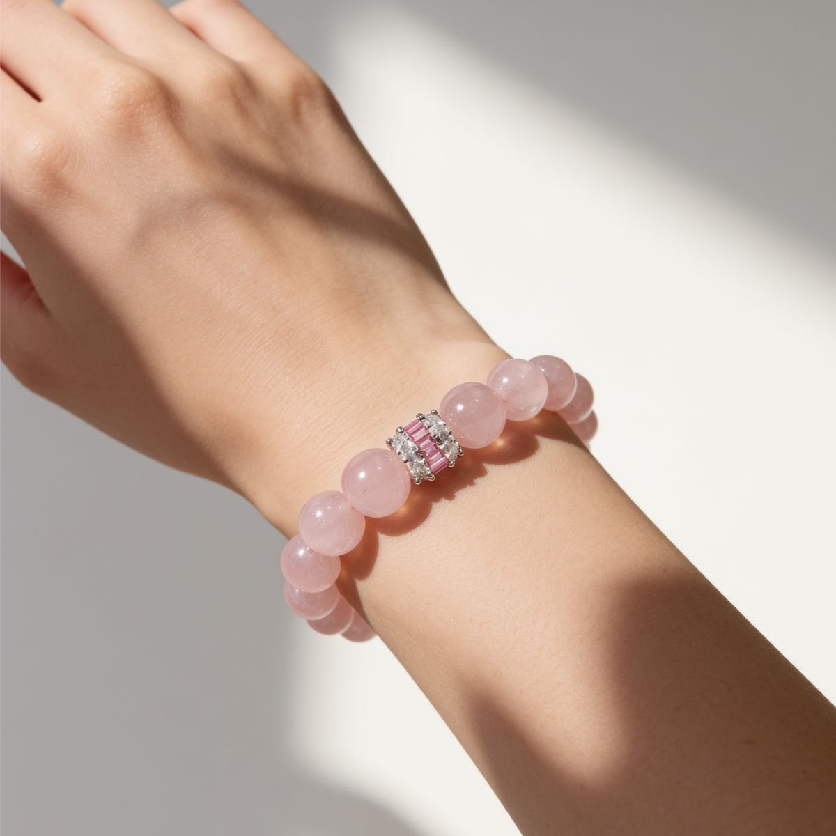 Royal Rose Quartz Serenity Bracelet by JWPatronus – natural crystal bracelet for women