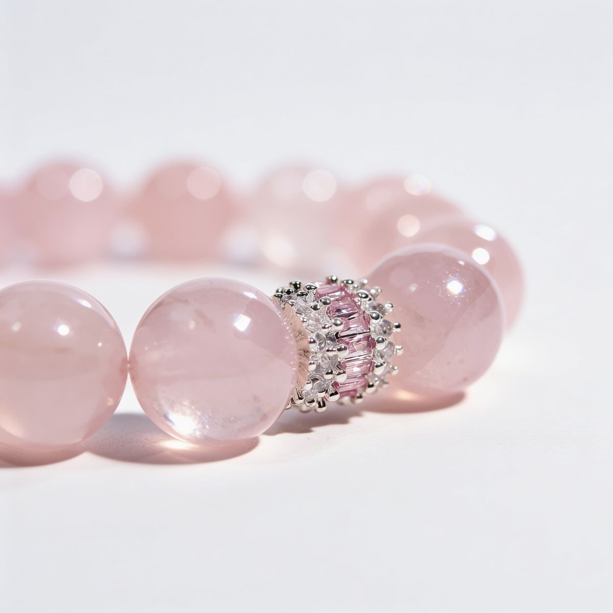 Royal Rose Quartz Serenity Bracelet by JWPatronus – natural crystal bracelet for women