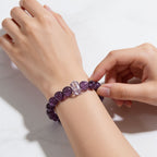 Serene Amethyst Pillar Beaded Bracelet by JWPatronus – natural crystal bracelet for women