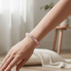 Serenity Blush Rose Quartz Bracelet by JWPatronus – natural crystal bracelet for women