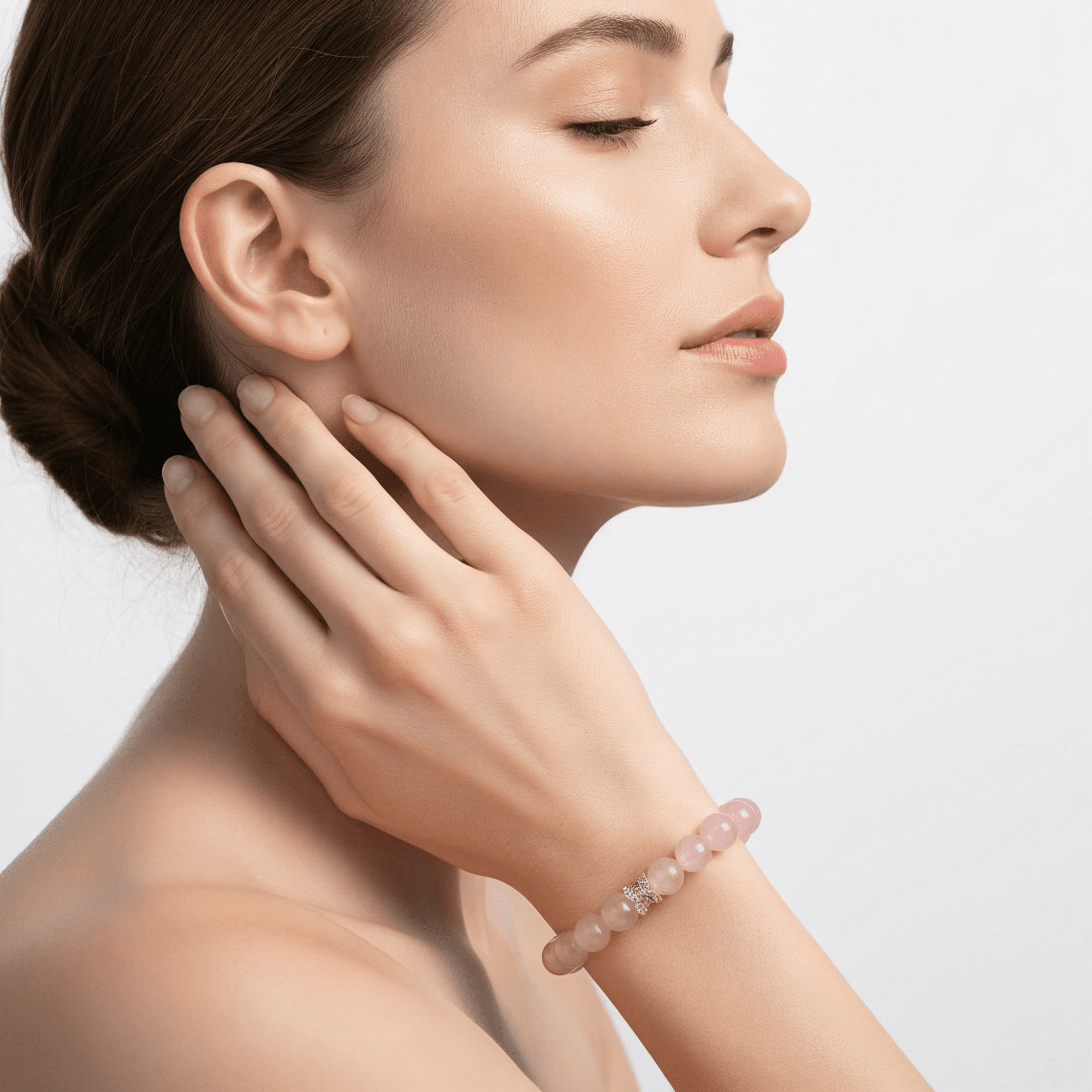Serenity Heart Rose Quartz Bracelet by JWPatronus – natural crystal bracelet for women