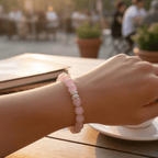 Serenity Heart Rose Quartz Bracelet by JWPatronus – natural crystal bracelet for women