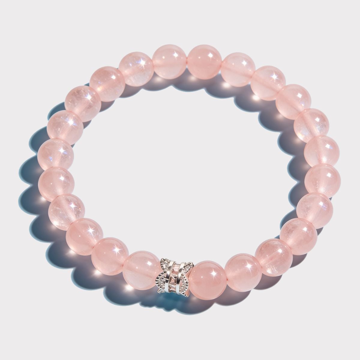 Serenity Heart Rose Quartz Bracelet by JWPatronus – natural crystal bracelet for women