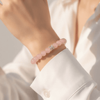 Serenity Heart Rose Quartz Bracelet by JWPatronus – natural crystal bracelet for women