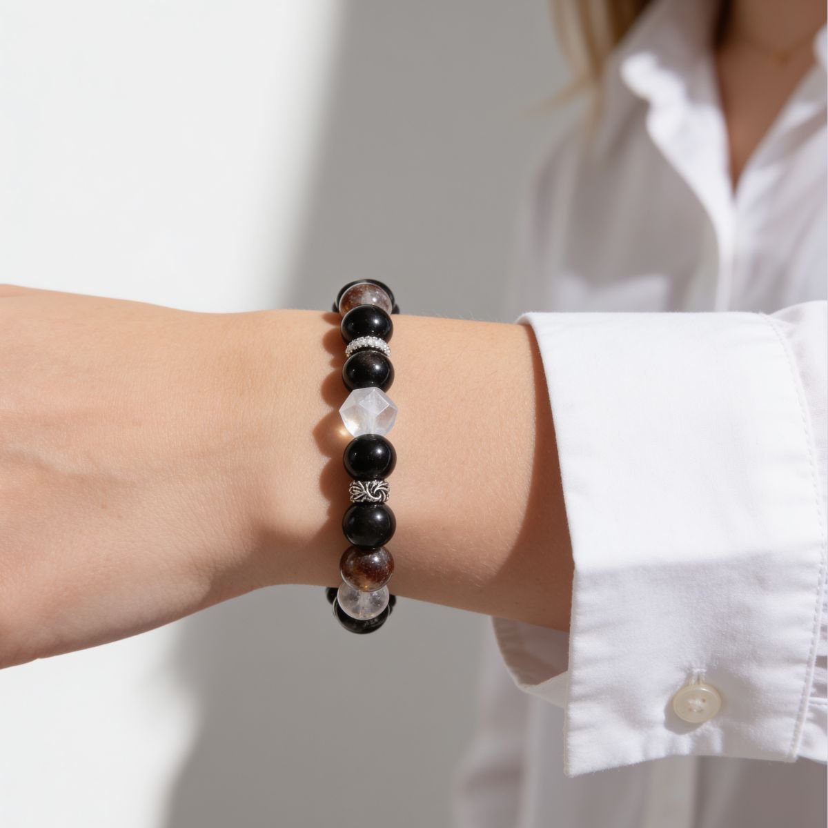 Shadow’s Embrace Obsidian Bracelet by JWPatronus – natural crystal bracelet for women