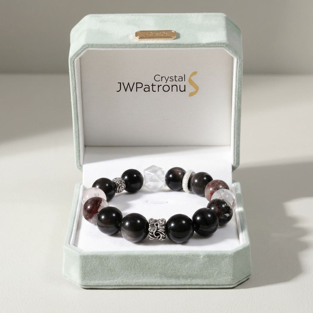 Shadow’s Embrace Obsidian Bracelet by JWPatronus – natural crystal bracelet for women
