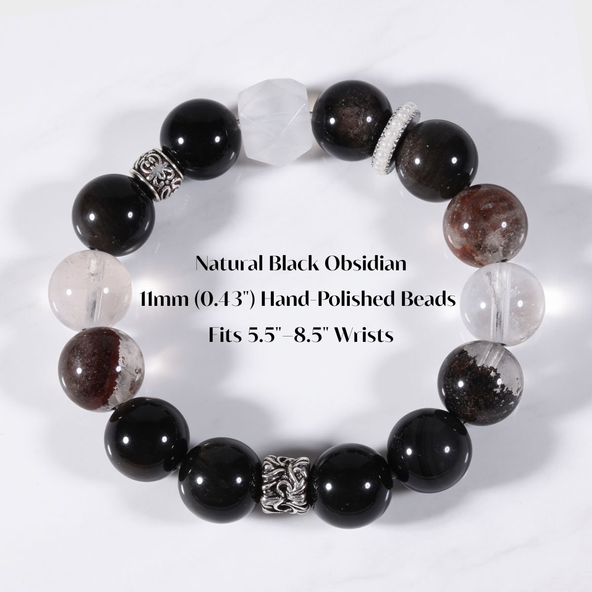 Shadow’s Embrace Obsidian Bracelet by JWPatronus – natural crystal bracelet for women