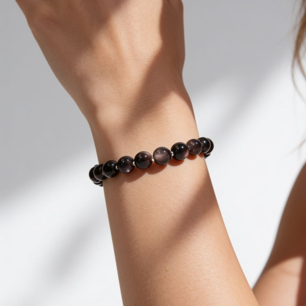Silent Guardian Obsidian Bracelet by JWPatronus – natural crystal bracelet for women