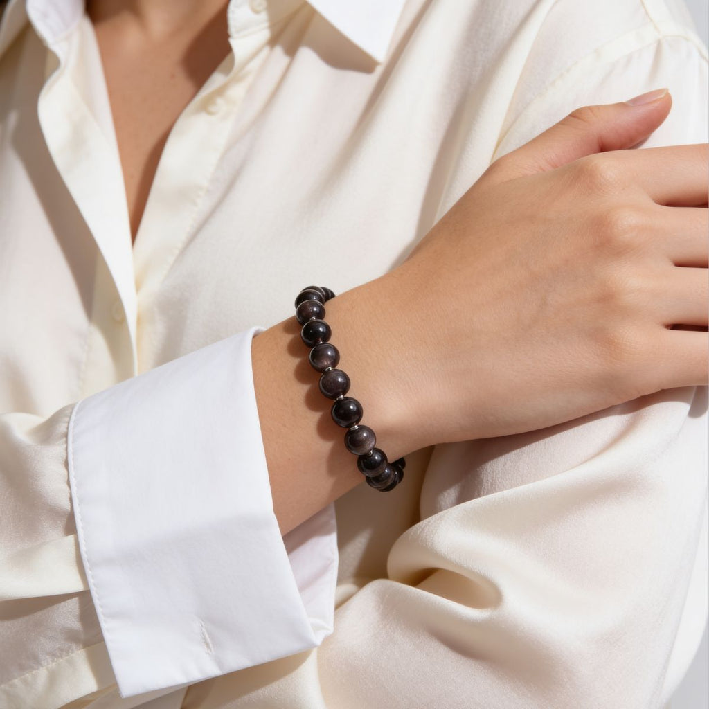 Silent Guardian Obsidian Bracelet by JWPatronus – natural crystal bracelet for women