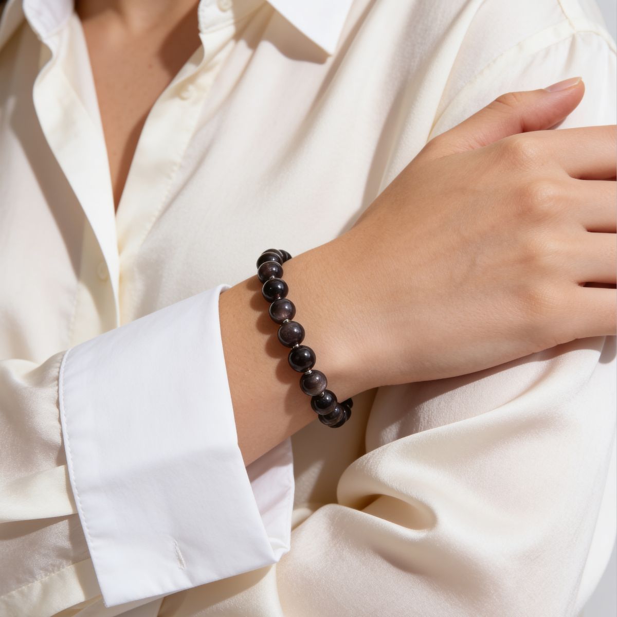 Silent Guardian Obsidian Bracelet by JWPatronus – natural crystal bracelet for women