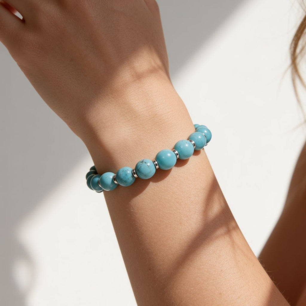 Skybound Turquoise Beaded Bracelet by JWPatronus – natural crystal bracelet for women