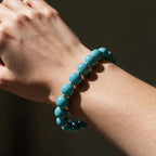 Skybound sky-blue turquoise bracelet worn as a polished everyday gemstone accessory