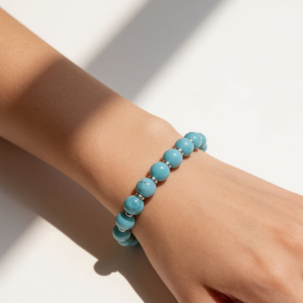 Skybound Turquoise Beaded Bracelet by JWPatronus – natural crystal bracelet for women