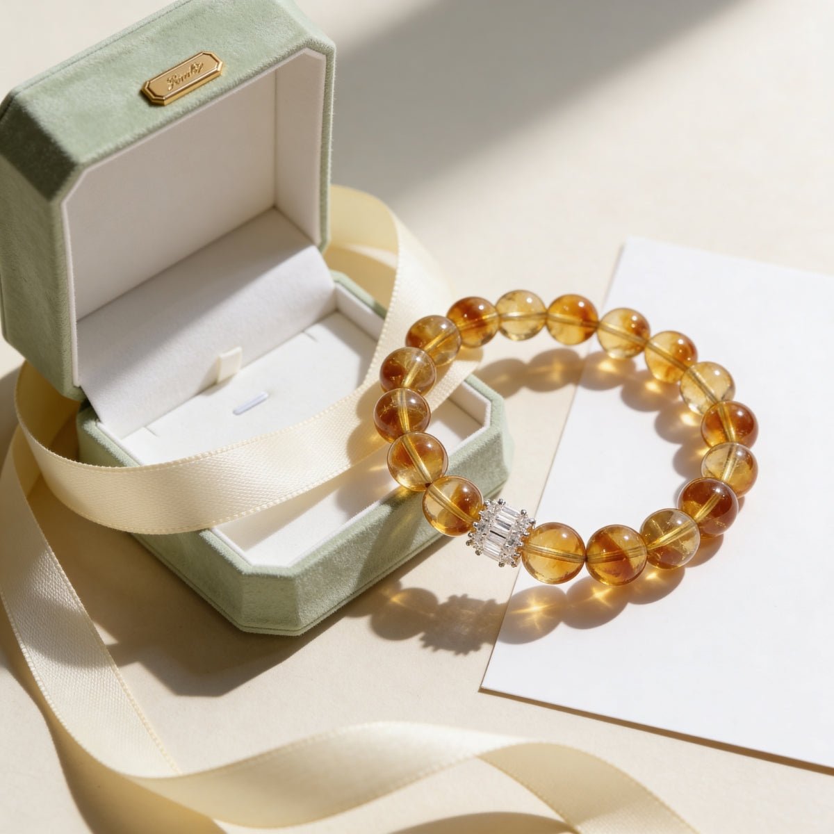 Solar Radiance Citrine Bracelet by JWPatronus – natural crystal bracelet for women