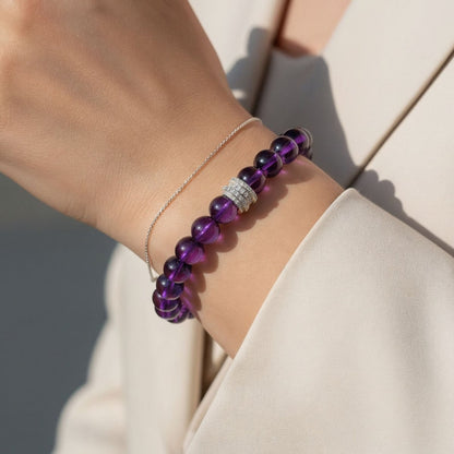 Sri Lankan Amethyst Bracelet — Select Centerpiece by JWPatronus – natural crystal bracelet for women