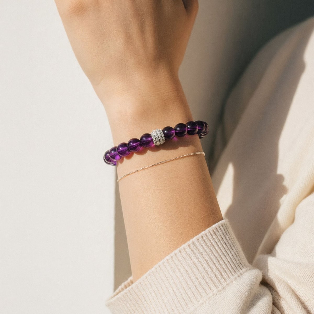 Sri Lankan Amethyst Bracelet — Select Centerpiece by JWPatronus – natural crystal bracelet for women