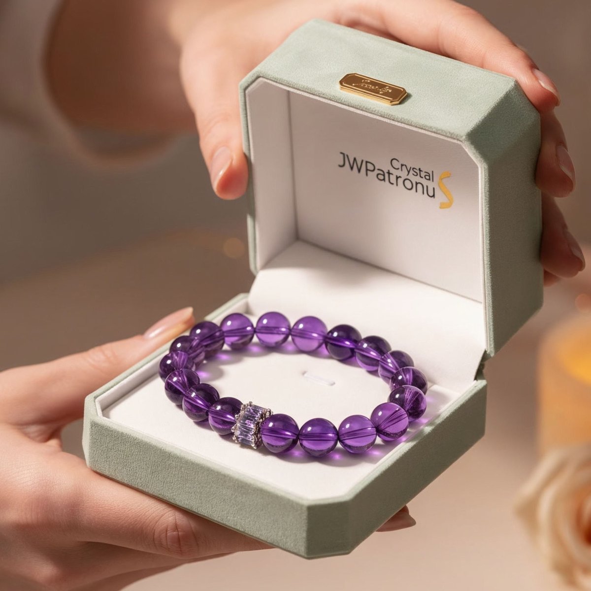 Sri Lankan Amethyst Bracelet — Select Centerpiece by JWPatronus – natural crystal bracelet for women