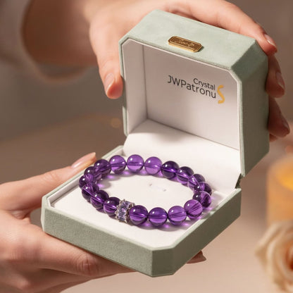 Sri Lankan Amethyst Bracelet — Select Centerpiece by JWPatronus – natural crystal bracelet for women